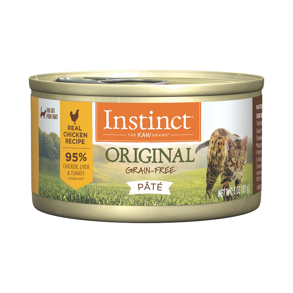 Instinct Original Pate para gatos: textura suave y alto contenido proteico para músculos.