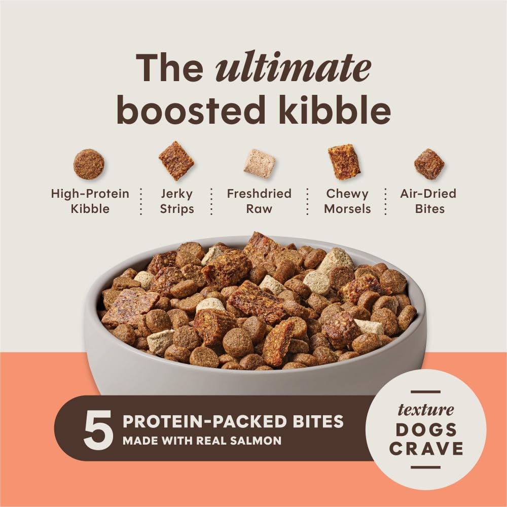 Instinct PeakBoost croquetas altas en proteína para nutrición equilibrada y textura crujiente.