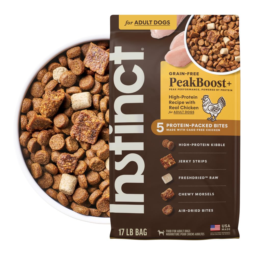 Instinct PeakBoost croquetas proteicas, ideal para mantener energía durante el juego