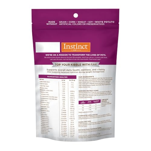 Instinct aderezos liofilizados con carne real, sabor natural y proteína de alta calidad para gatos.