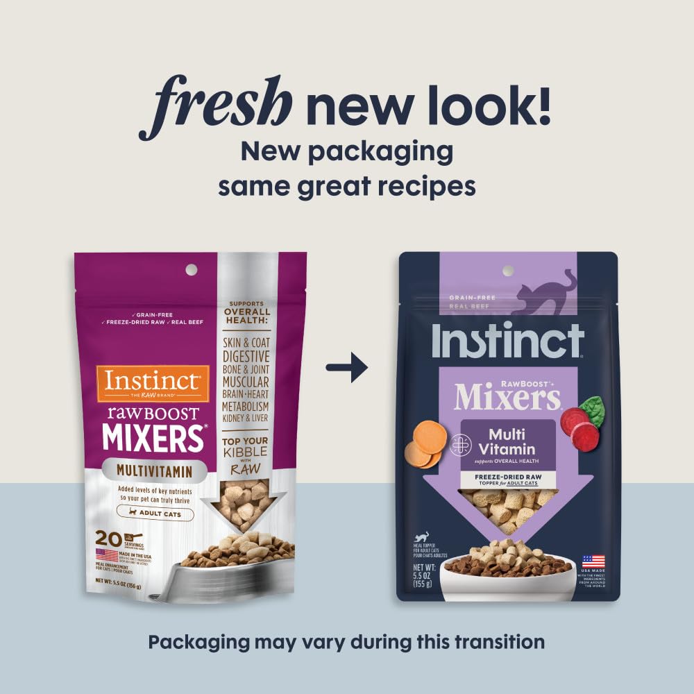 Instinct aderezos liofilizados, textura crujiente y suave para una dieta más atractiva.