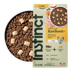 Instinct RawBoost bolsa 3.5 lb con pollo real y granos enteros para energía diaria.