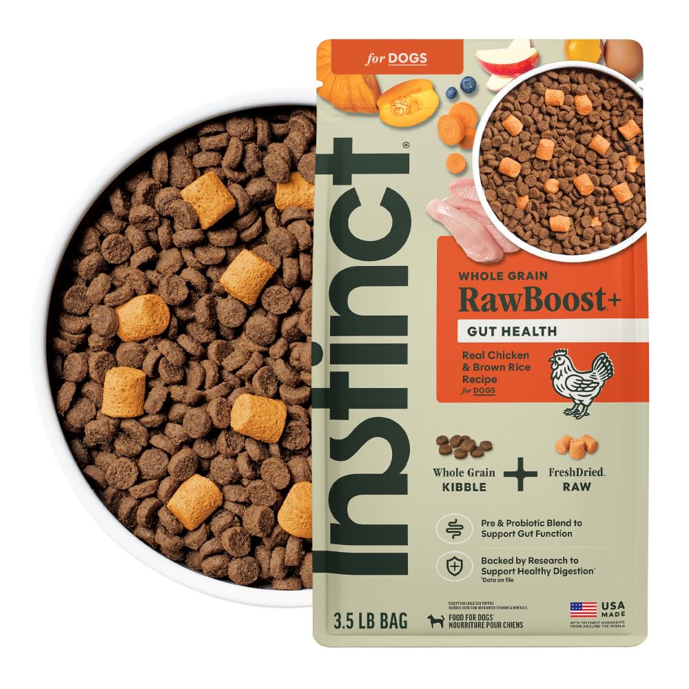 Instinct RawBoost: bolsa frontal 3,5 lb para perros activos, nutrición de calidad.
