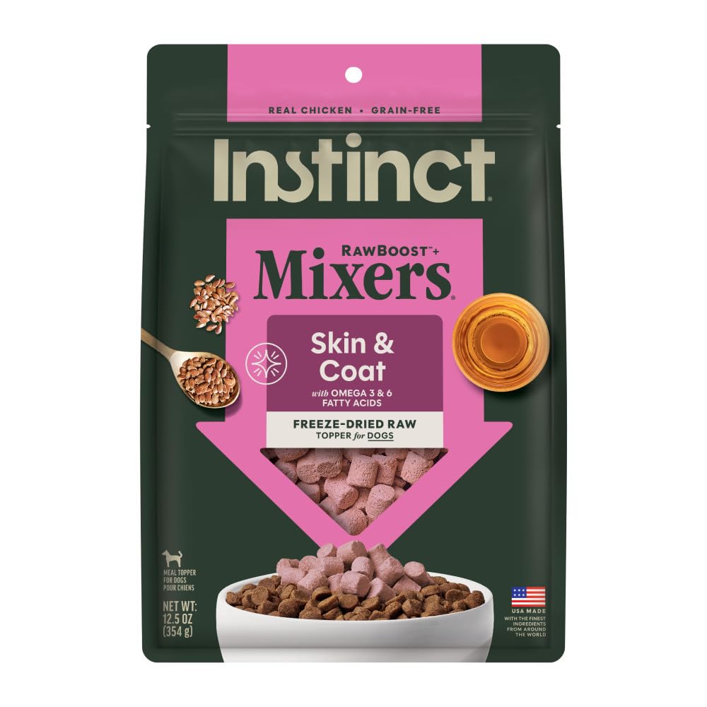 Instinct RawBoost: bolsa de 12.5 oz con mezcla liofilizada para piel y pelaje.