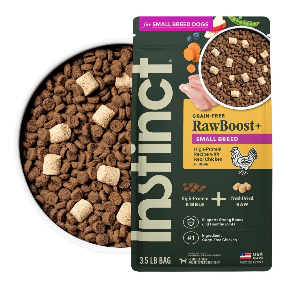 Instinct RawBoost para pequeña raza con pollo real en bolsa de 3.5 lb, proteína de calidad