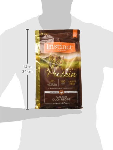 Instinct Ultimate Protein, proteínas 90% de pato, pollo y huevos para gatos activos.