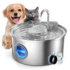 Invengo bebedero gato acero inoxidable con capacidad 3,2 L para mascotas felices