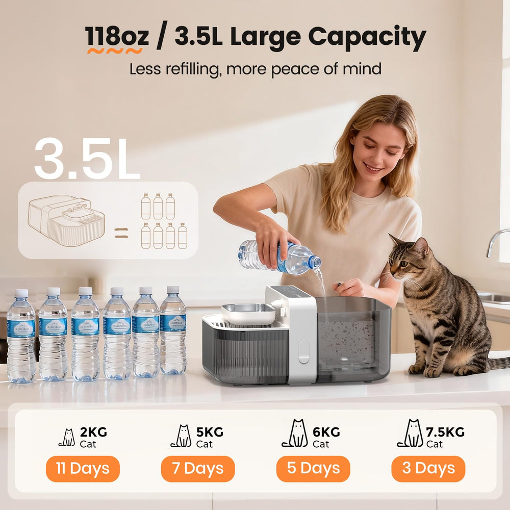 Invengo bebedero en acero inoxidable 304, duradero y seguro para mascotas.