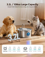 Invengo bebederos para gatos, dos modos de flujo, fomenta la hidratación con agua en movimiento.