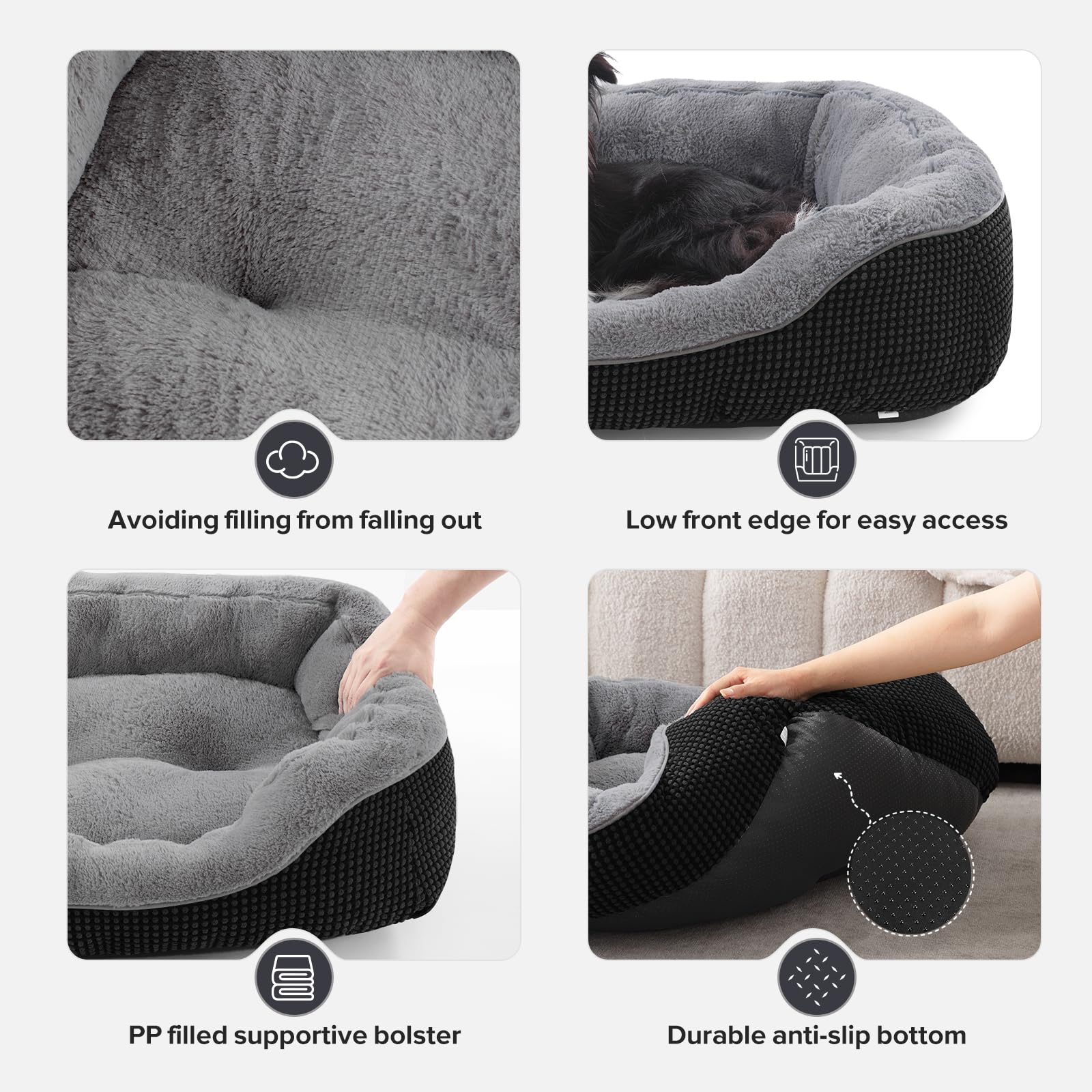 Cama INVENHO con diseño rectangular y bordes elevados para apoyo.