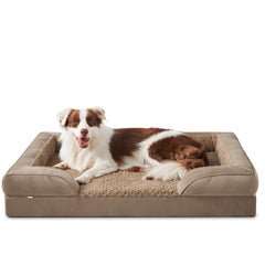 Cama INVENHO para perros grandes con espuma en forma de huevo y soporte ortopédico.