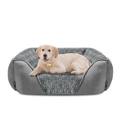 INVENHO Cama para perro grande con pelo rosado suave para mayor calor y confort.