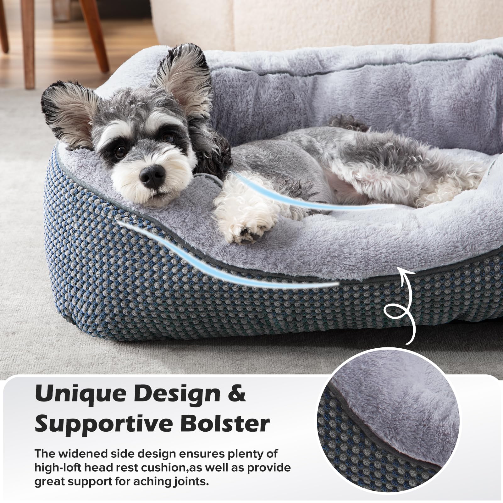 Cama INVENHO para perro mediano, base antideslizante para estabilidad.