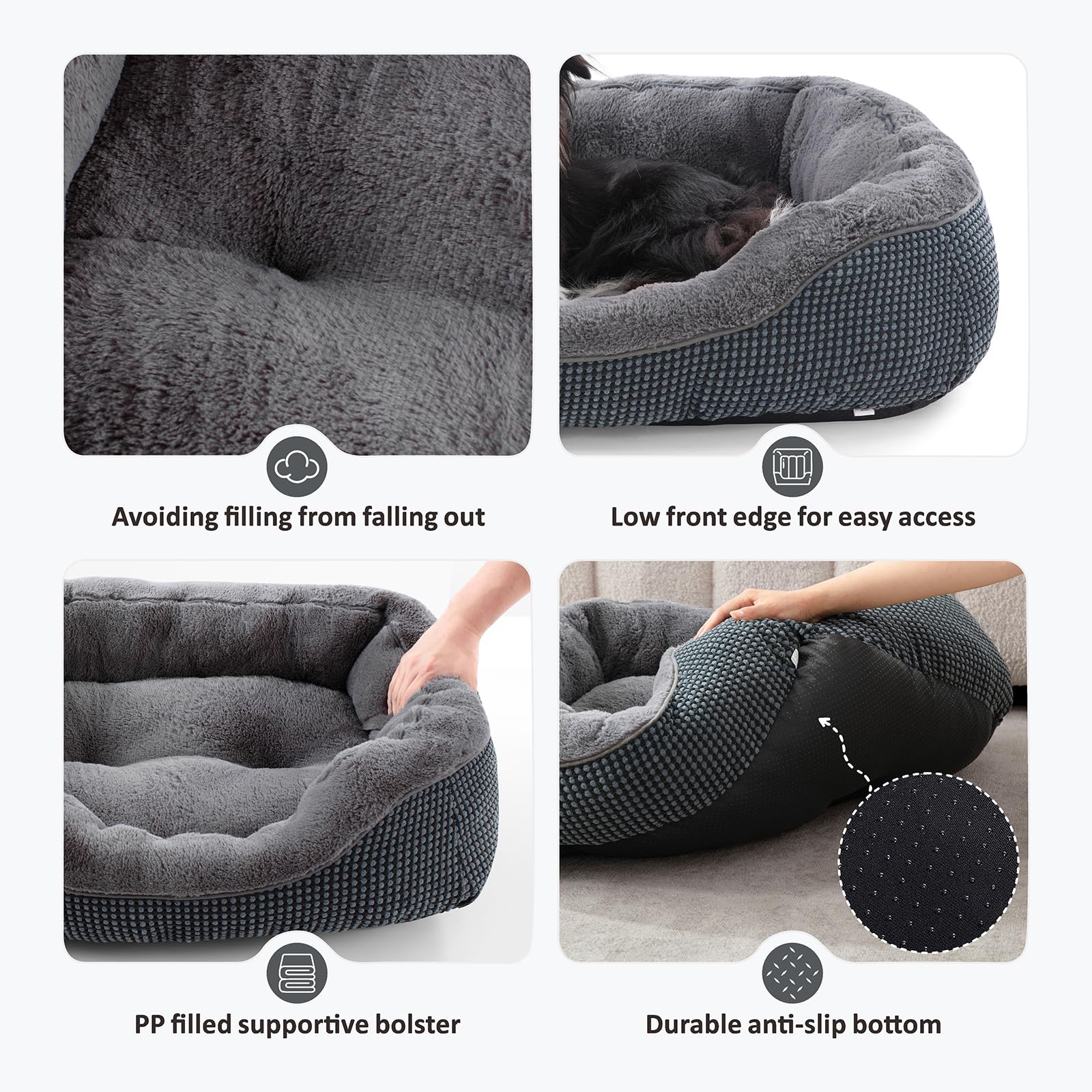 Superficie plush suave de INVENHO para dormir cálido y tranquilo.