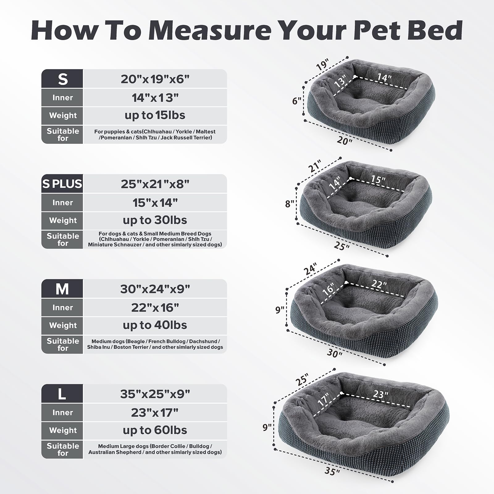 Cama INVENHO para perros pequeños, lavable a máquina para limpieza fácil.