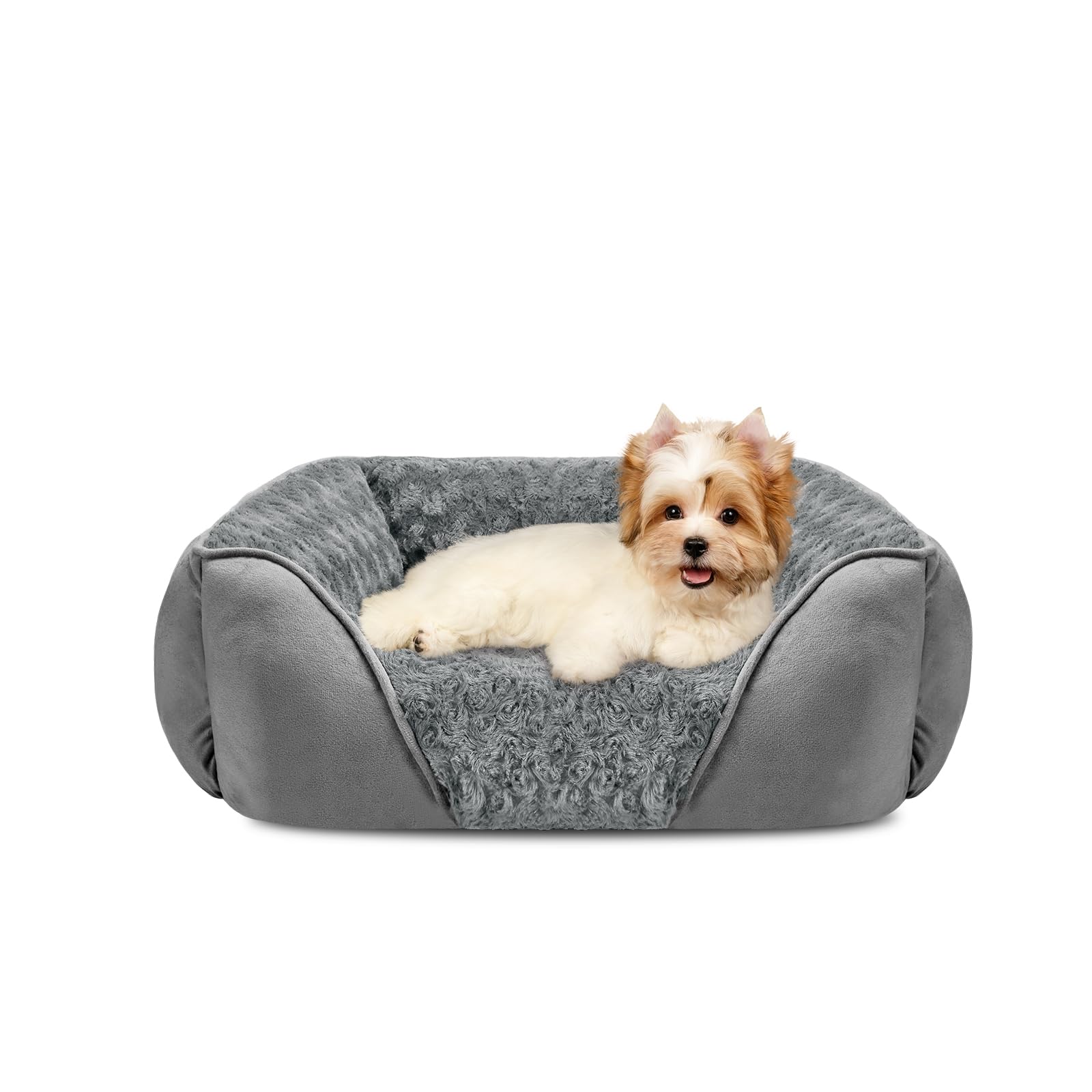 INVENHO cama para perro pequeño, formato rectangular, soporte para cabeza y cuello.