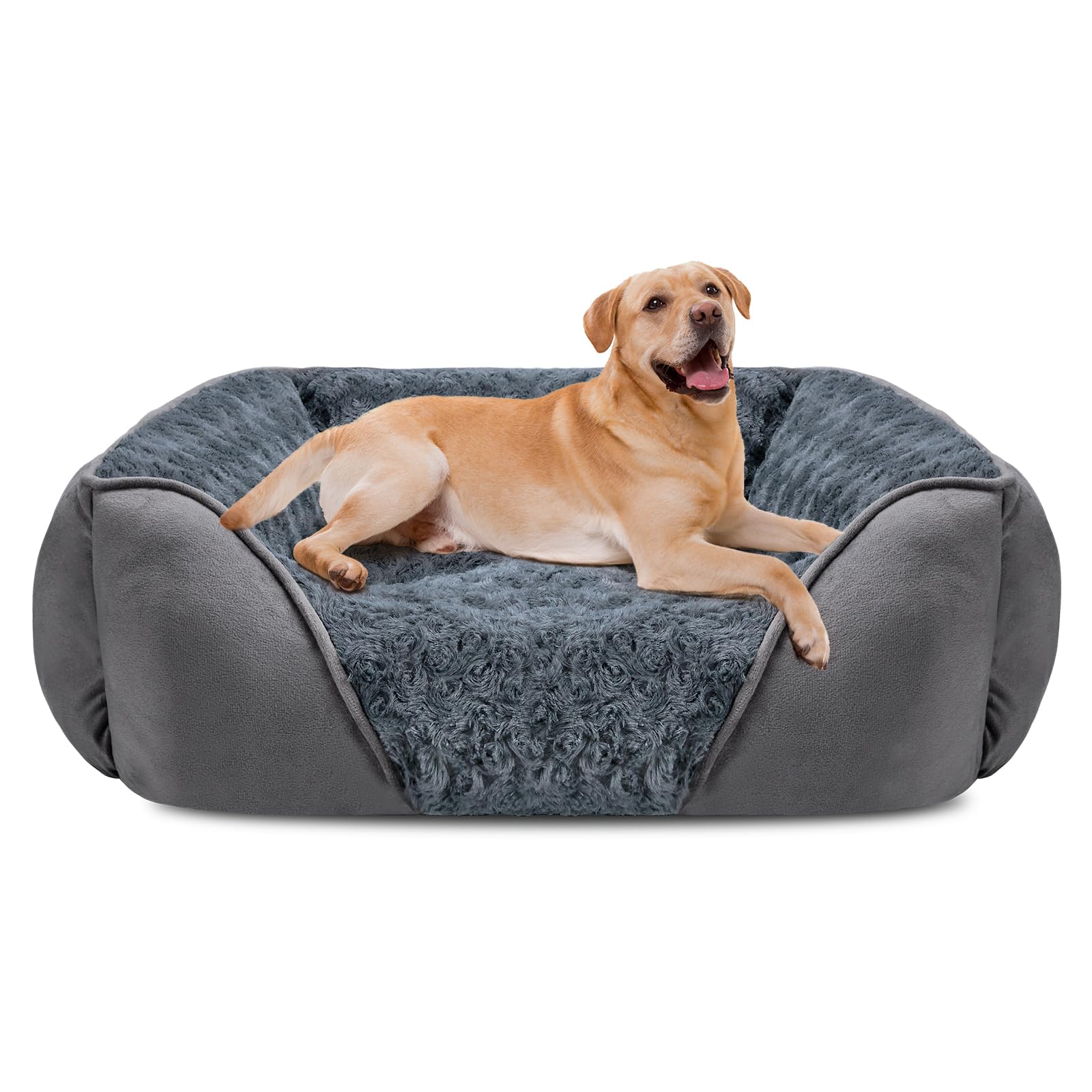 Cama INVENHO para perros, vista superior rectangular para descanso cómodo.