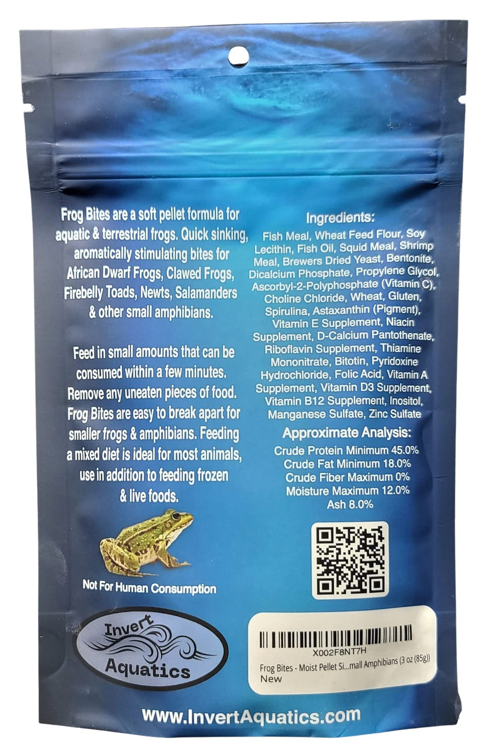 Invert Aquatics Frog Bites: terrario en escena, pellets suaves para ranas pequeñas