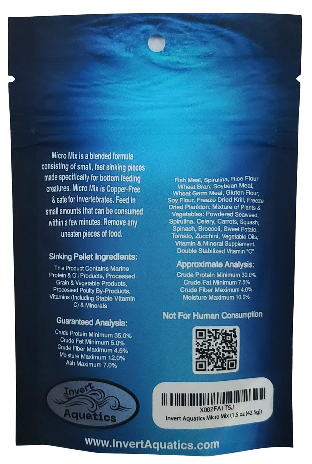 Invert Aquatics Mezcla Micro: nutri-esferas para fondo que favorecen salud de gambas.