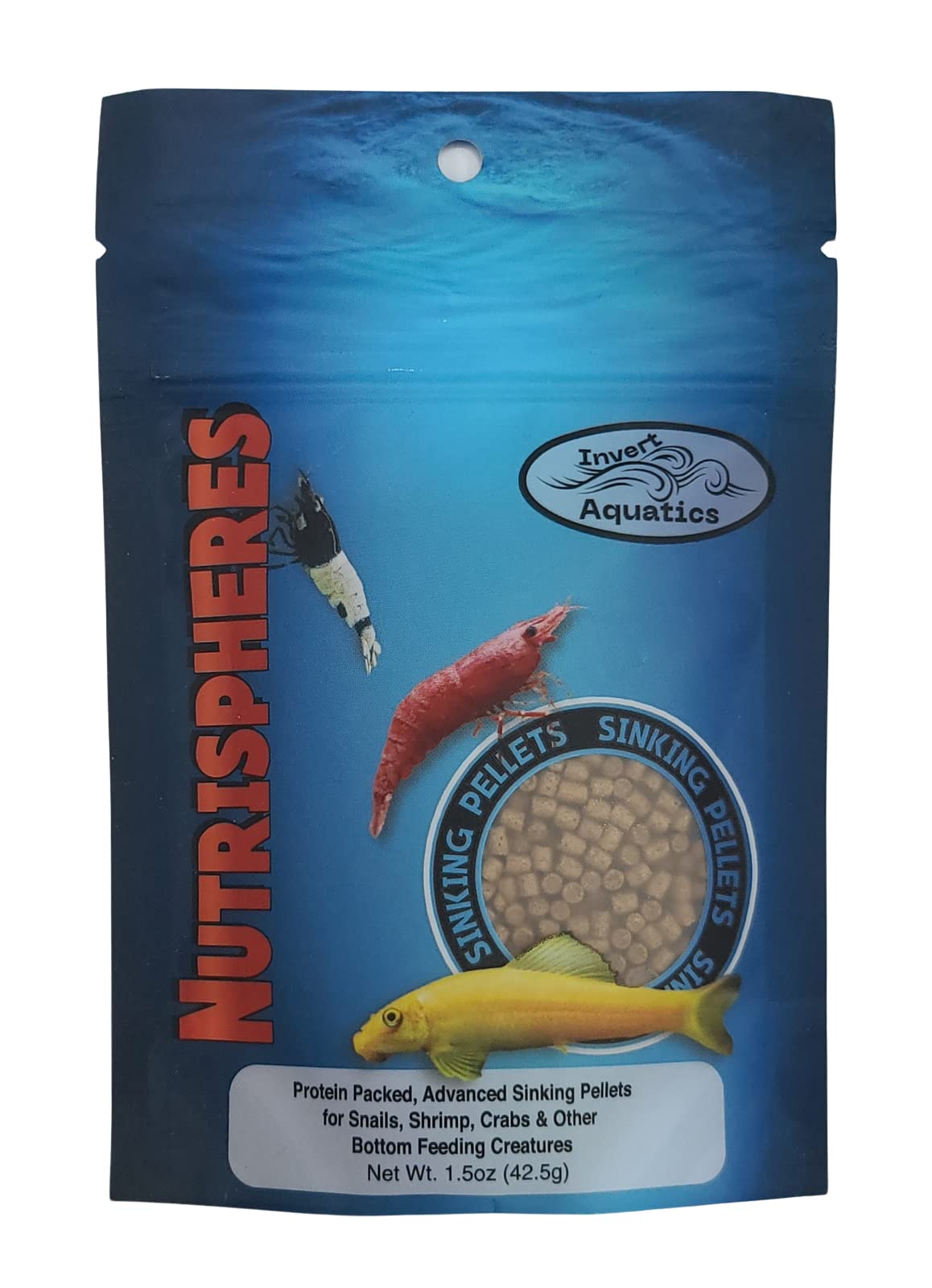 Nutrispheres de Invert Aquatics: pellets que se hunden, alimentando de fondo sin ensuciar el agua.