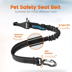 Cinturón amortiguado tipo bungee para perro, absorbe impactos