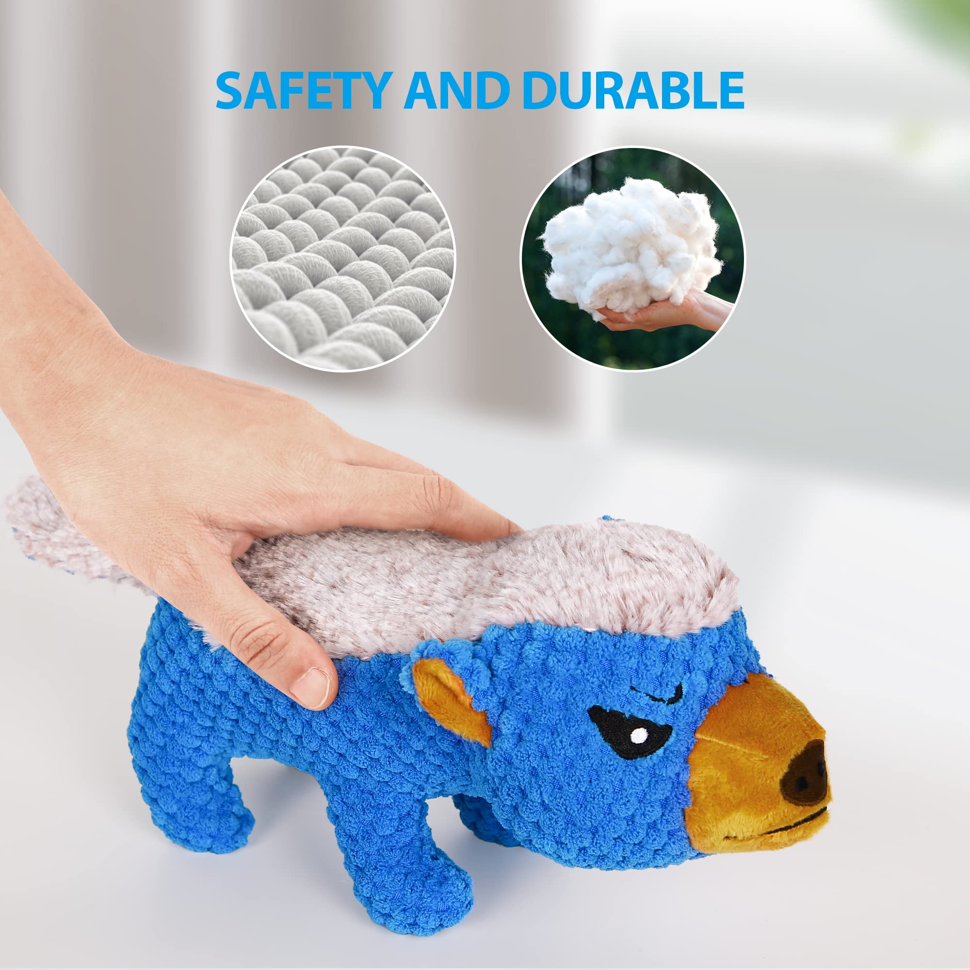 IOKHEIRA Juguete duradero con costuras reforzadas para mordidas fuertes.