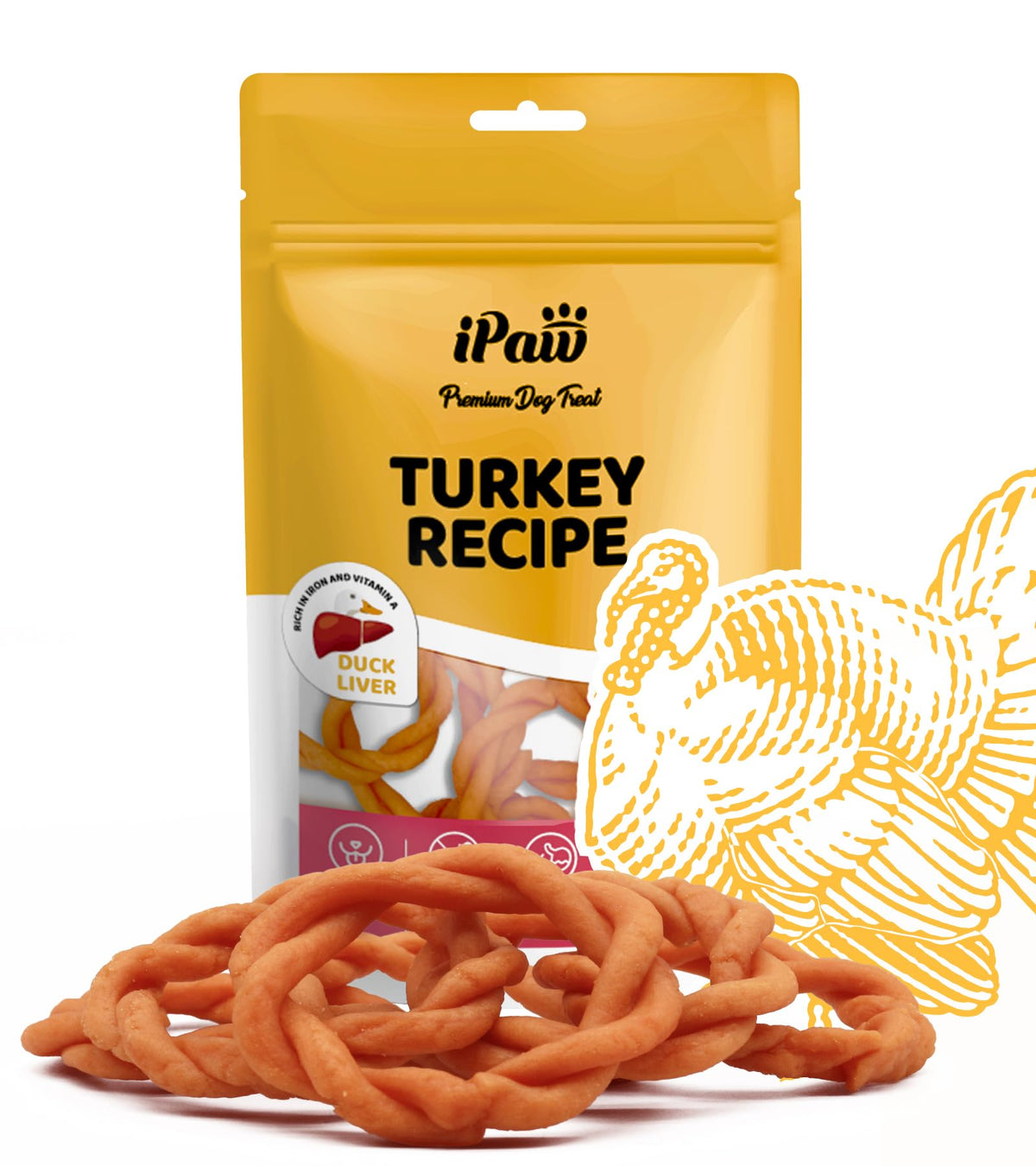iPaw galletas de pavo en anillo con higado de pato para premiar durante el entrenamiento