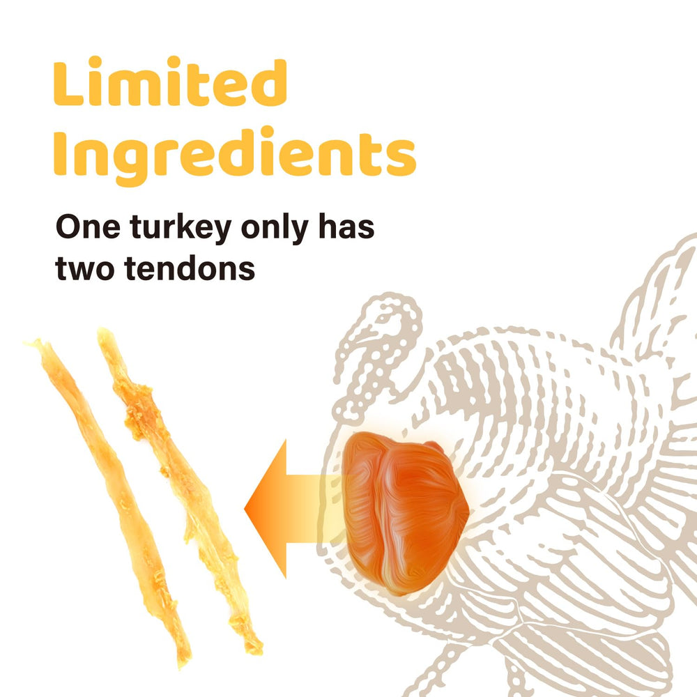 iPaw Tendón de pavo para perros, ingrediente único y sin aditivos.