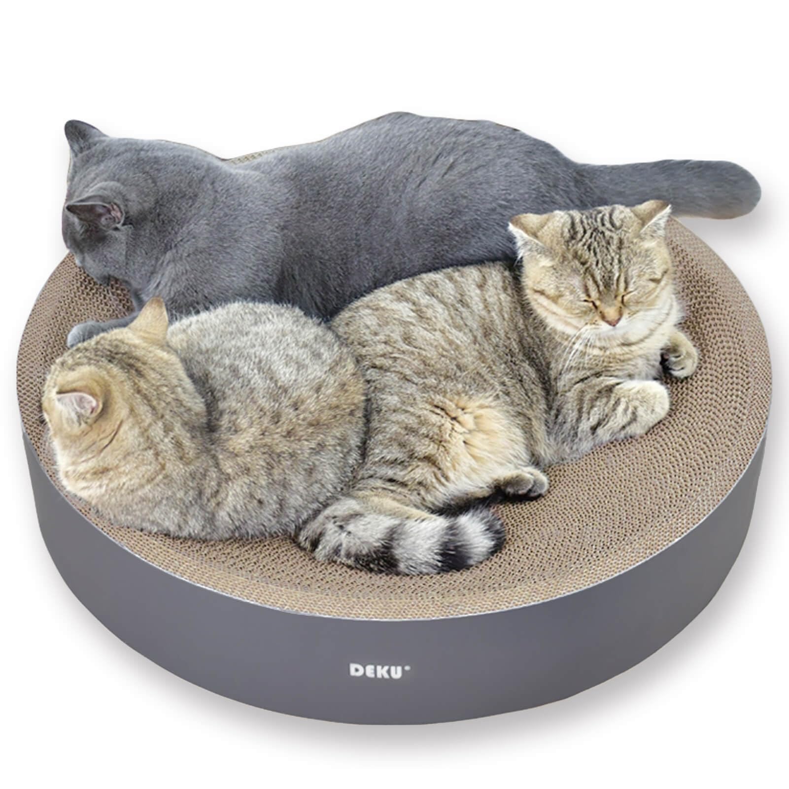 IPEAIN rascador-gatos redondo de cartón para afilar uñas y juego diario.