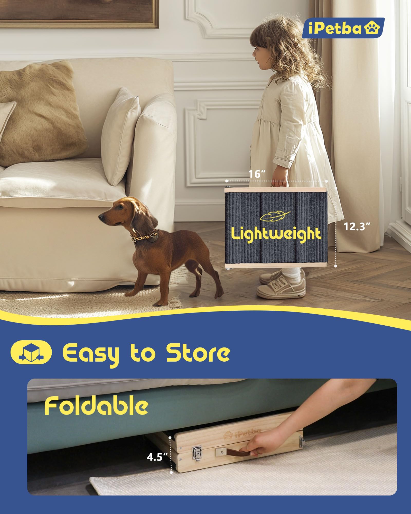 iPetba rampa plegable y portatil para mover entre habitaciones.