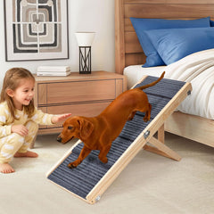 iPetba rampa para sofa con inclinacion suave; facilita subir al sofa con seguridad.
