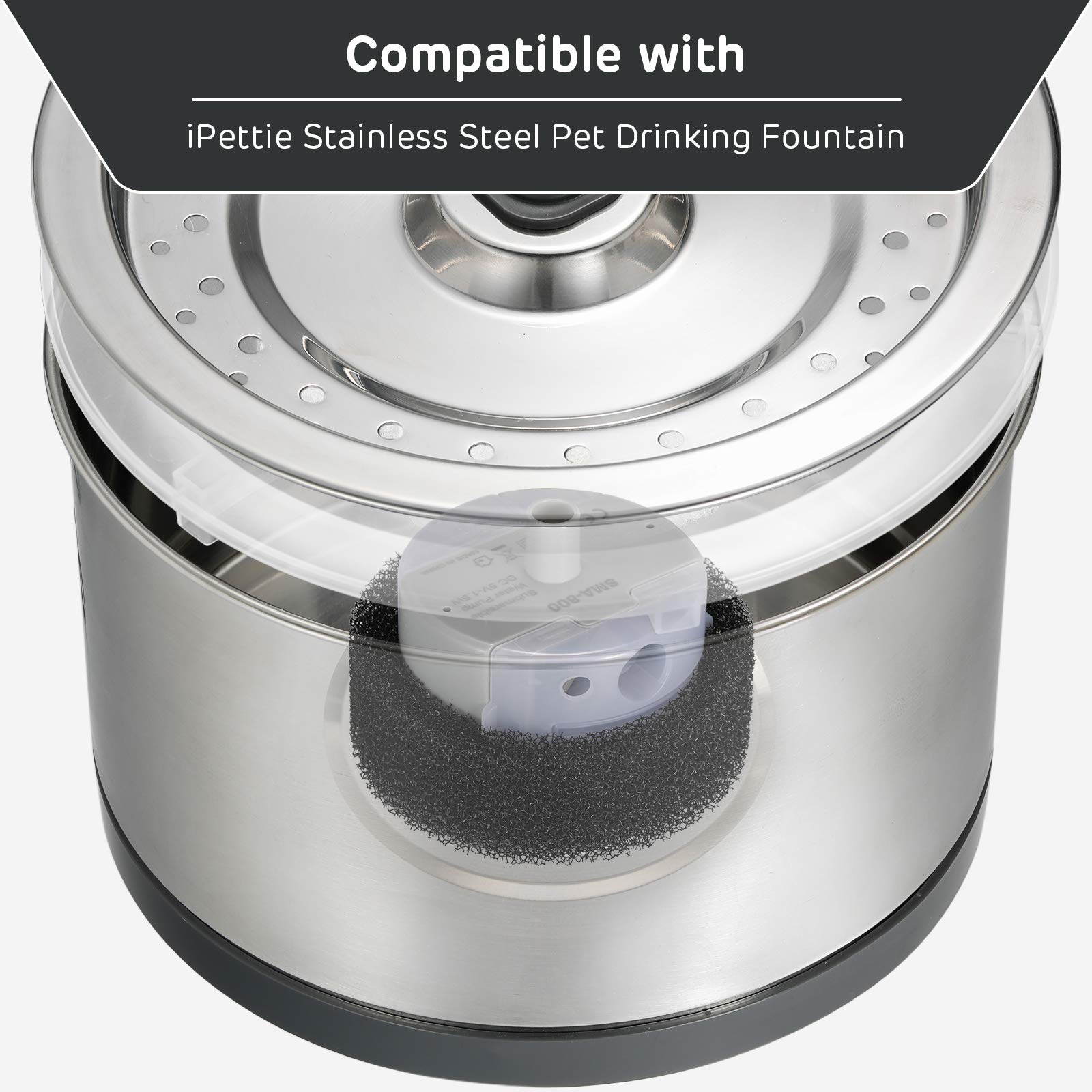 iPettie protección de la bomba con espuma filtro para fuente inox.