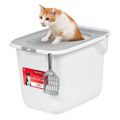 IRIS USA caja de arena para gatos con entrada superior y tapa para privacidad
