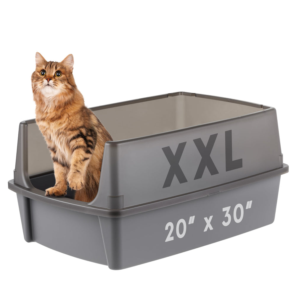 IRIS USA caja de arena XL abierta para gatos grandes, facilita el movimiento y la limpieza