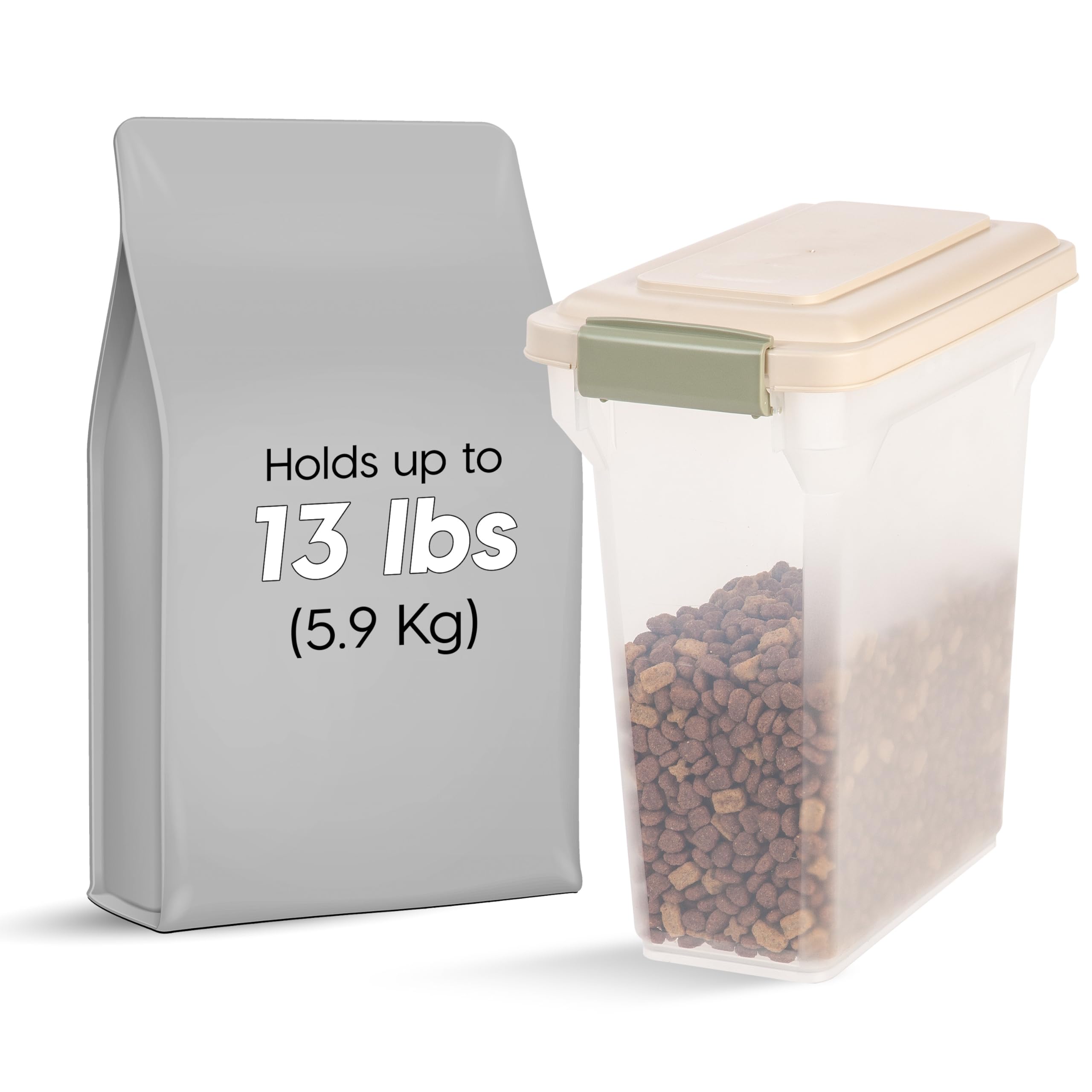 IRIS USA contenedor de alimentos para gatos con cuerpo translúcido para ver la cantidad.