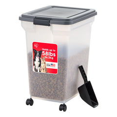 Contenedor IRIS USA para comida de mascotas con tapa hermética para frescura prolongada