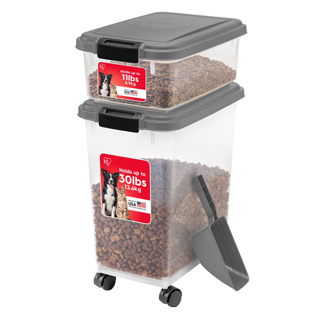 IRIS USA: contenedor para perro de 30 lb con sello hermético que mantiene la comida fresca.
