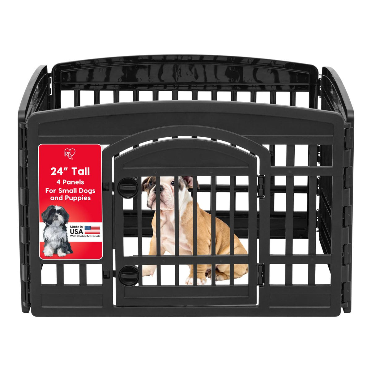 IRIS USA corral para perros con puerta, área segura para pequeños en interiores