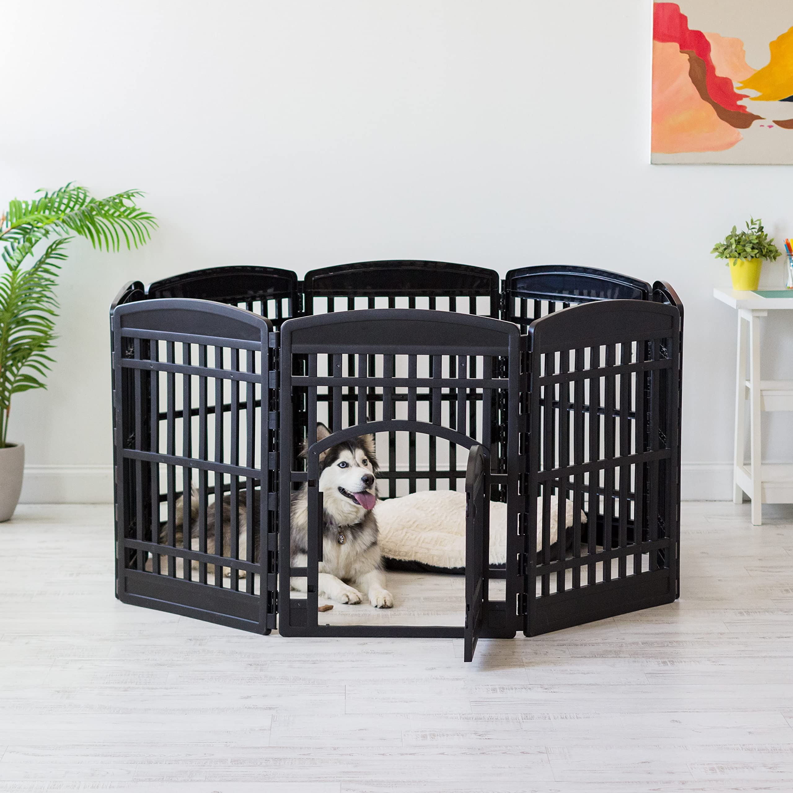 IRIS USA Dog Playpen Uso interior y exterior versátil