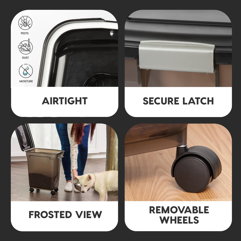 IRIS USA Ruedas removibles para mover el contenedor fácilmente.