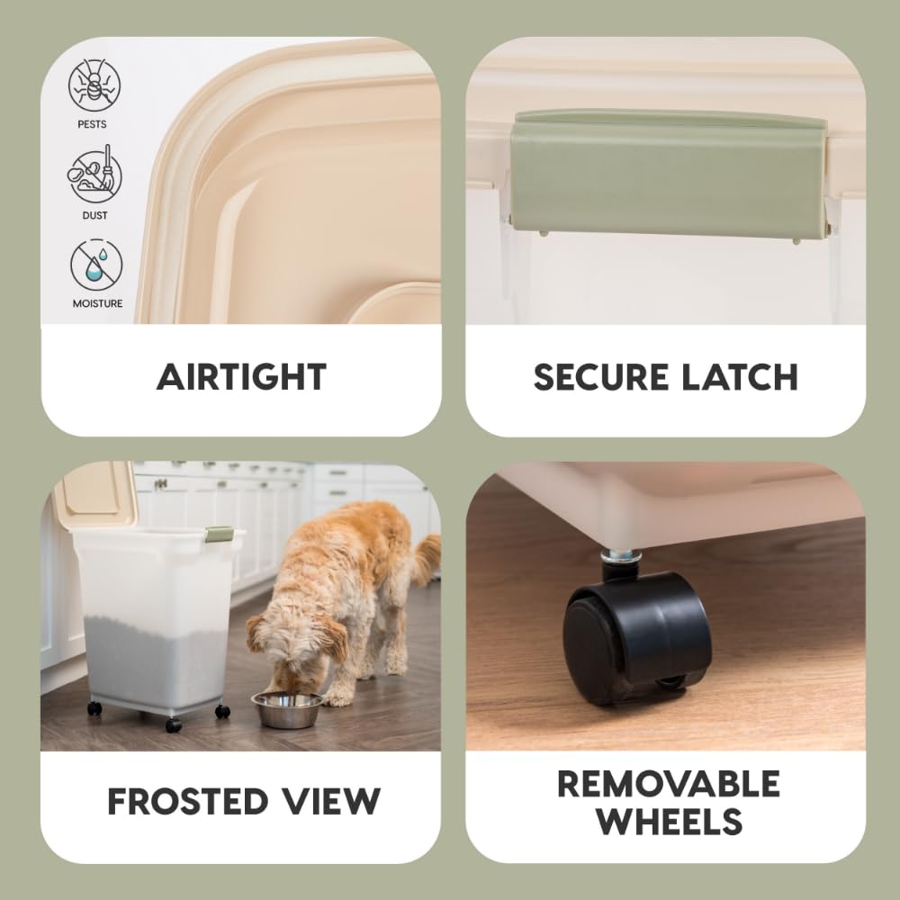 Capacidad 55-quart de IRIS WeatherPro para kibble y semillas