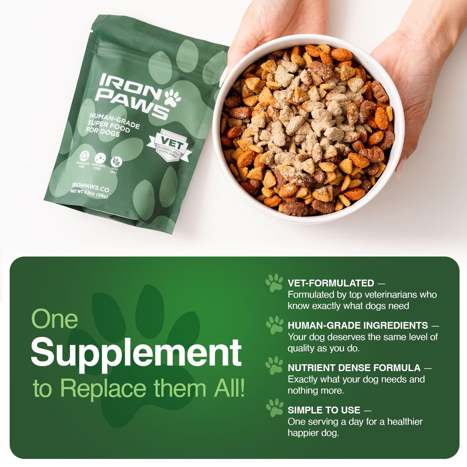 Iron Paws hecho en Estados Unidos con ingredientes de grado humano