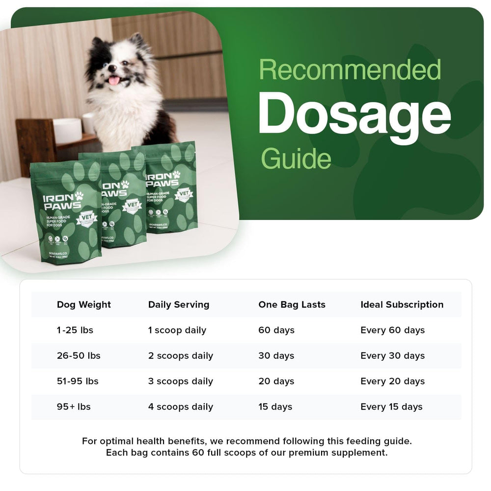Iron Paws ingredientes activos 20, apoyo integral para salud canina
