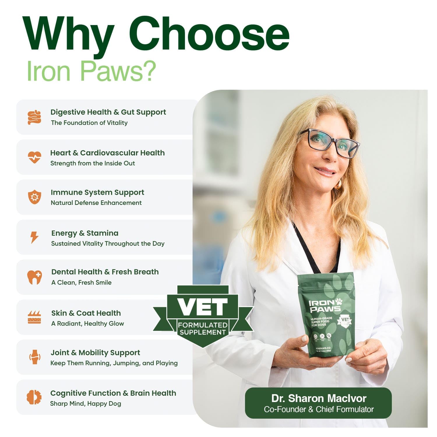 Iron Paws piel y pelaje brillantes con antioxidantes naturales