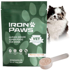 Iron Paws polvo superalimento para dientes, promueve higiene dental en perros