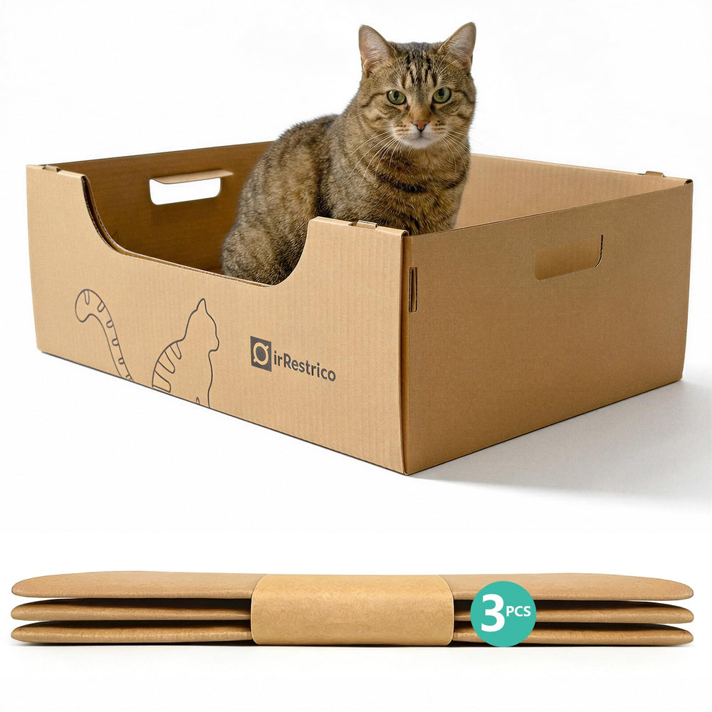 IRRESTRICO bandeja desechable para gatos jumbo, espacio amplio para varios felinos, uso hogareño