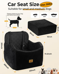 Ishineon asiento para perro en coche con espuma 30D de alta densidad para soporte.