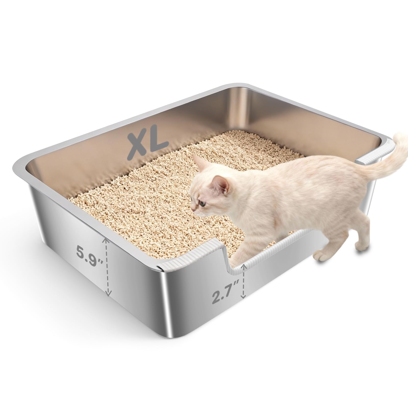 IXARO caja de arena con entrada baja facilita entrada de gatitos y gatos mayores