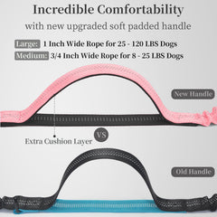 Correa iYoShop con doble amortiguador, reduce tirones para paseos más suaves.