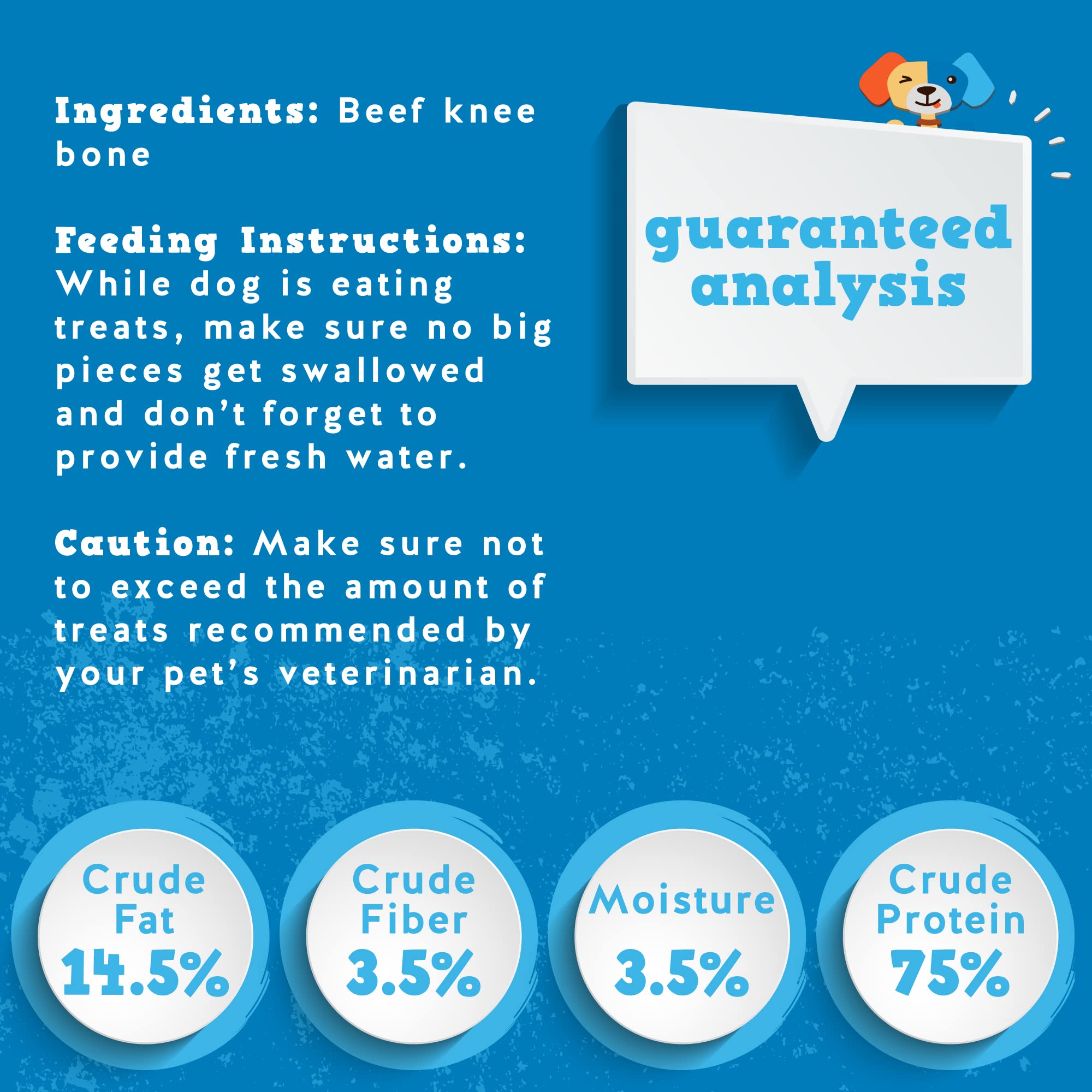 Jack&Pup hueso de res natural sin preservantes para masticar.